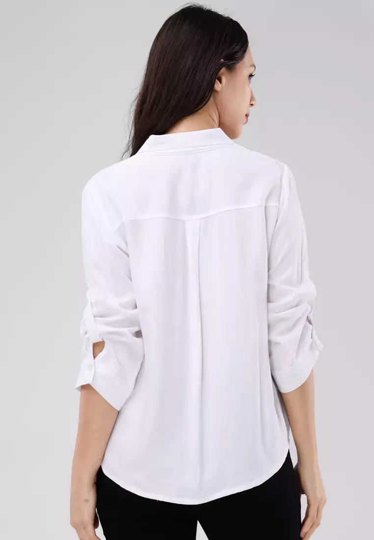 Woven Plain Boldtwill 3/4 Slv. Blouse