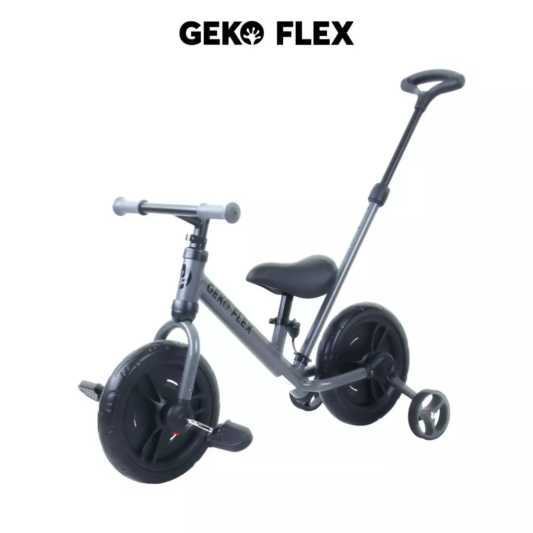 Geko Flex 6in1 Balance Bike Dark Grey - Sepeda Anak multifungsi