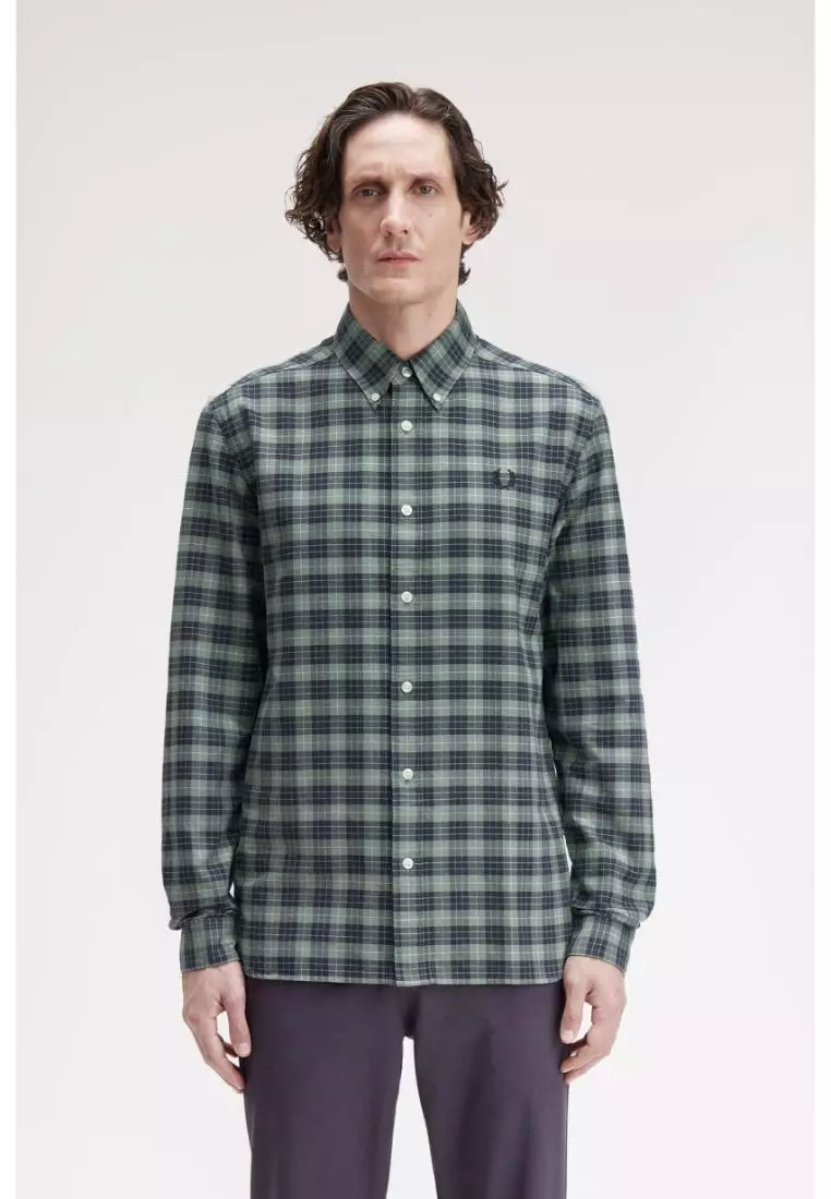 Buy Fred Perry Fred Perry M1743 Tartan Oxford Shirt (Bayleaf) 2026