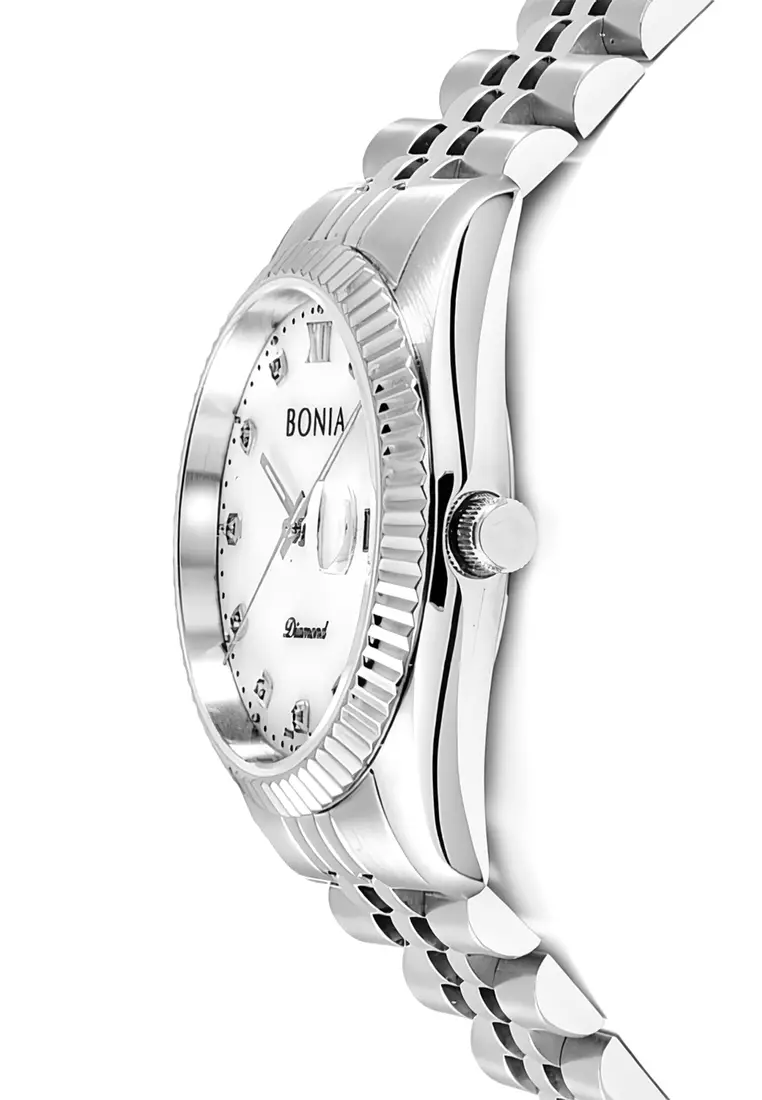Bonia Diamond - Jam Tangan Analog Wanita - Silver - Stainless Steel - B10552-1353