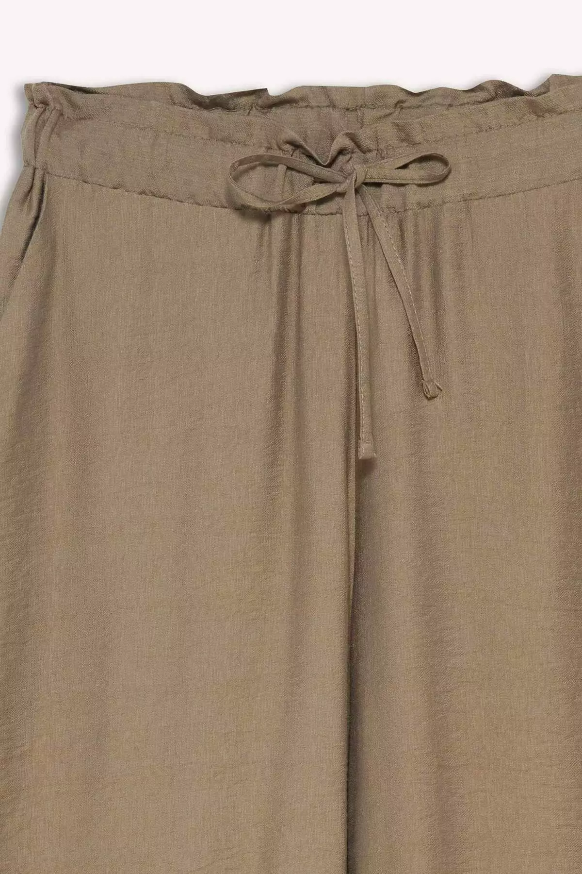 Flat Leg Capri with Elastic Waist and Pockets A6764Ax25Sm