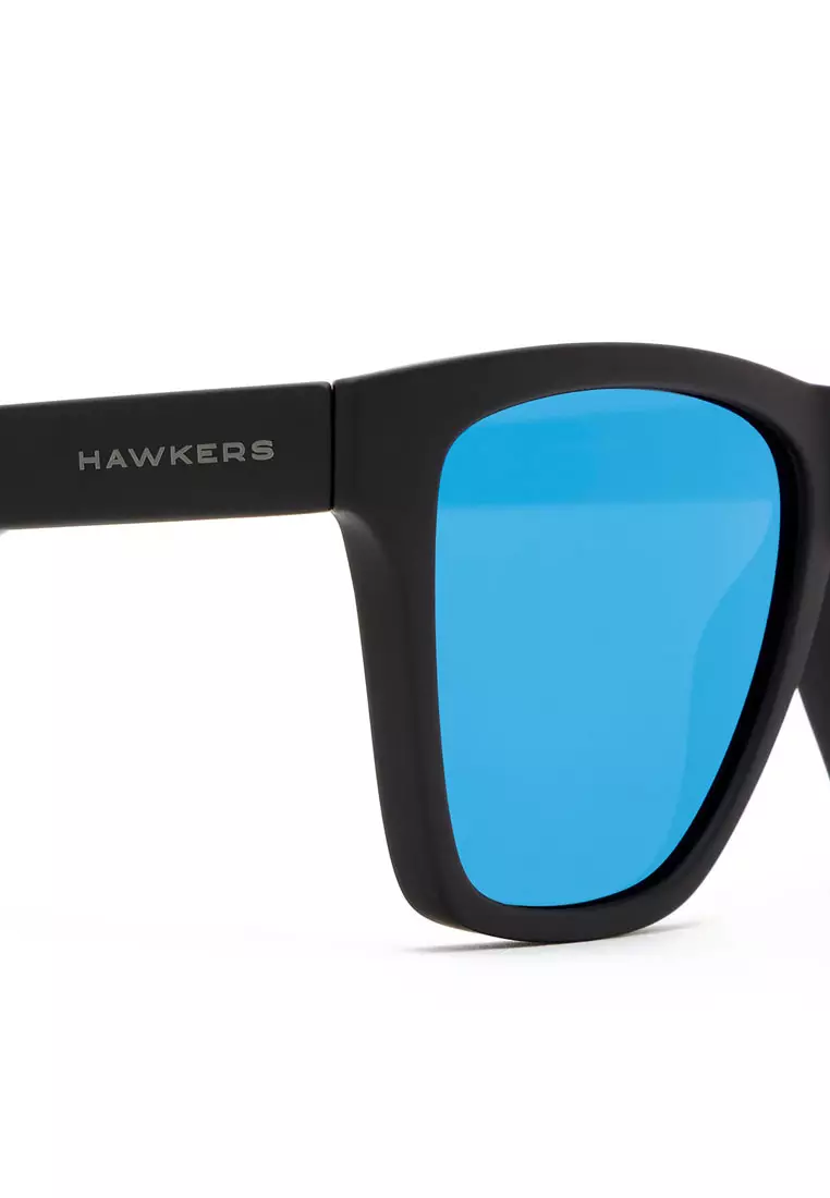 HAWKERS Rubber Black Sky ONE LS Sunglasses for Men and Women. UV400 Protection. Official Product Designed in Spain