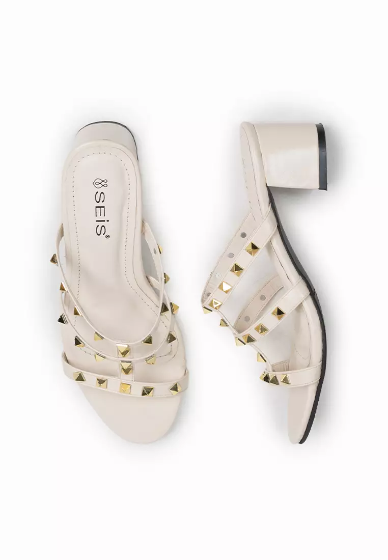 SEIS Yola Sandal Heels Wanita Hak 5 cm - CREAM