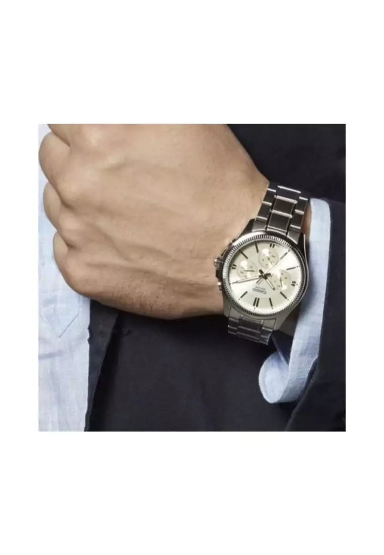 Men's Analog MTP-1375D-7A2V Stainless Steel Band Casual Watch