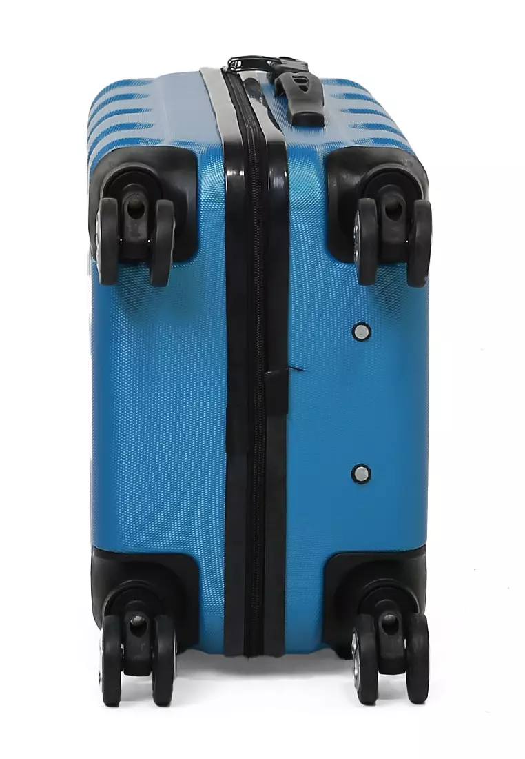 Carlton Koper Hardcase Unisex Size 20 Inch Tas Travel Combination Lock Large Compartment Material ABS+PVC Coated ORIGINAL - Light Blue