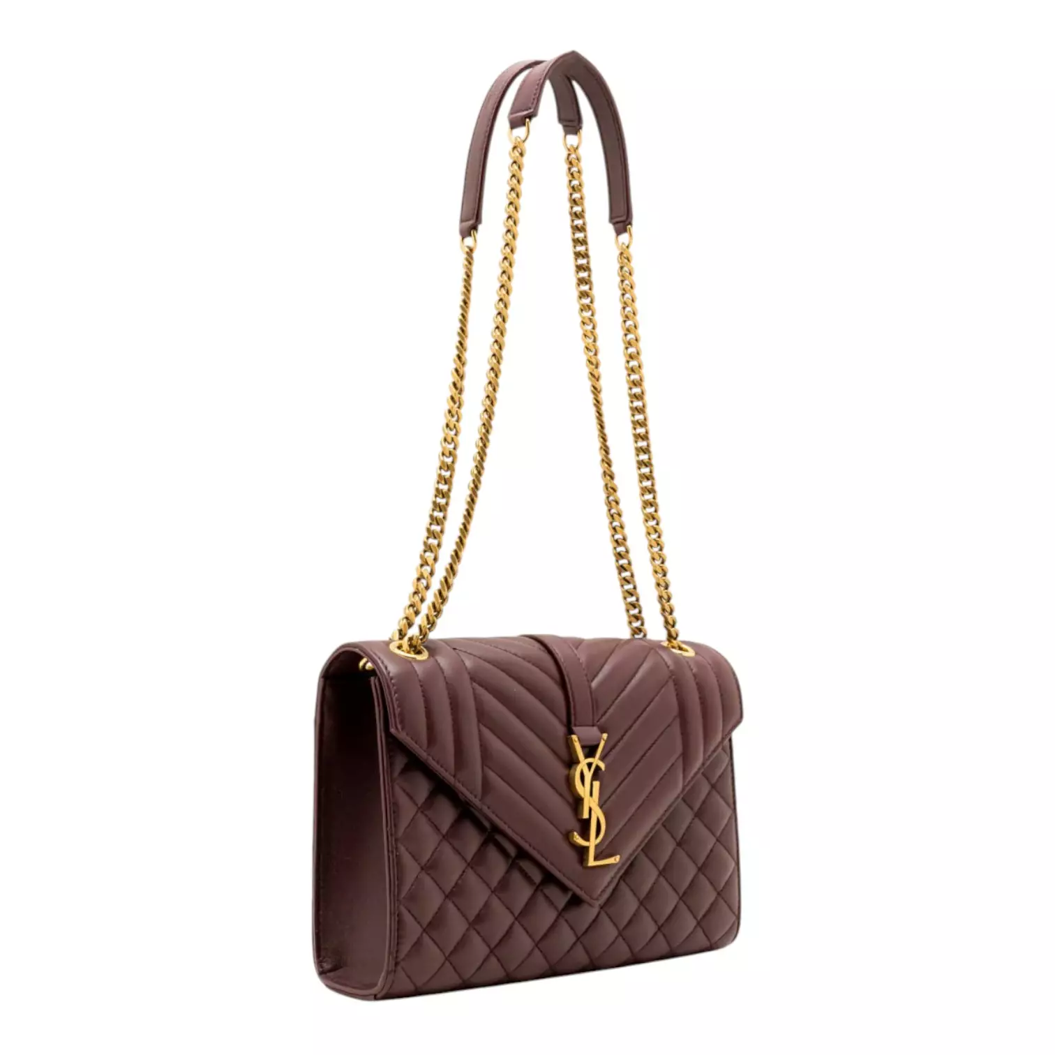 Envelope Medium Matelassé Lambskin Rouge Cabernet Ghw