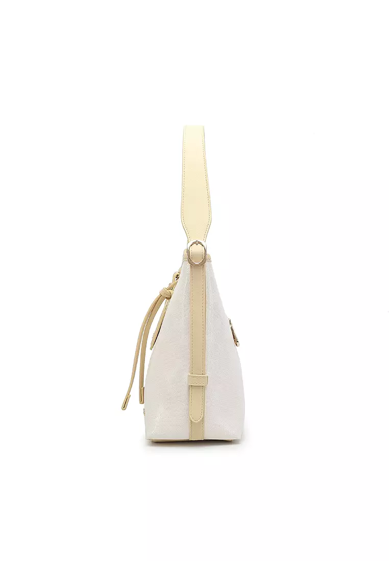 Women's Monogram Top Handle Bag / Sling Bag / Crossbody Bag (Tas Tangan / Tas Selempang) - Putih