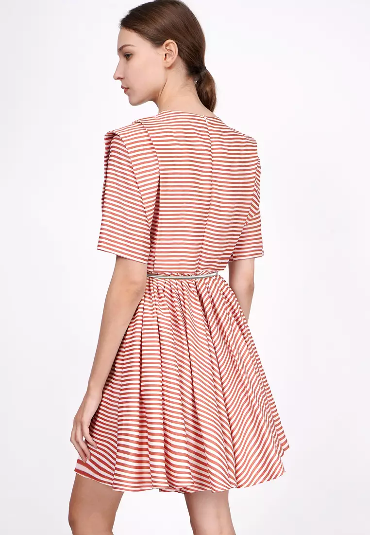 Stripe Boxy Gather Dress