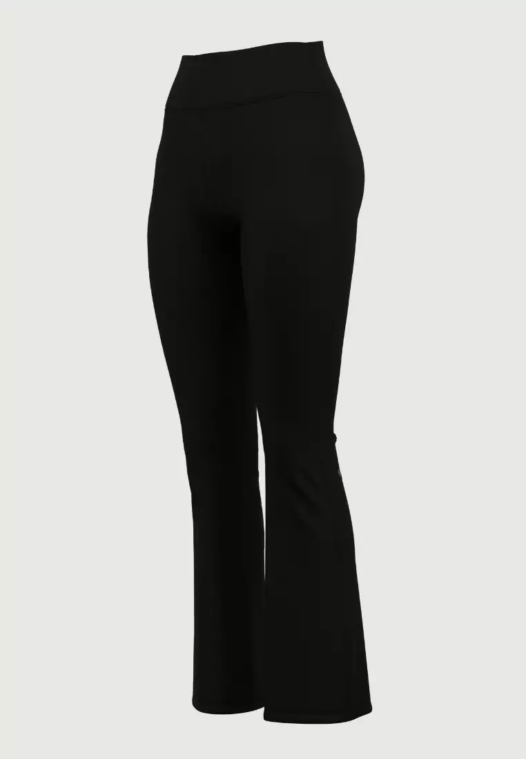 Black Solid High Waist Flare Pants