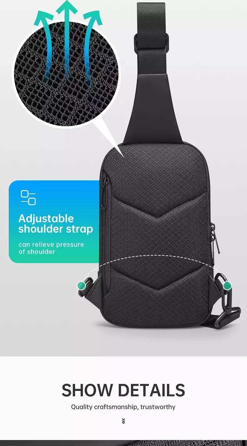 Mark Ryden MR8518 Tas Selempang Pria WaistBag Pria Sling Bag Pria Crossbody Bag - BLACK