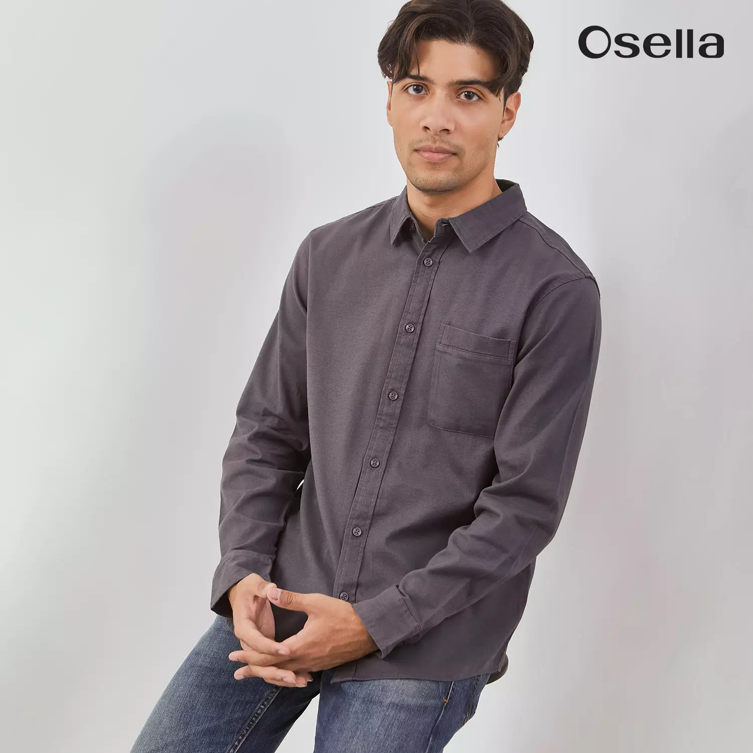 Osella Devon Long Sleeve Shirt With Flannel 203U660240 | Kemeja Flanel Lengan Panjang Pria
