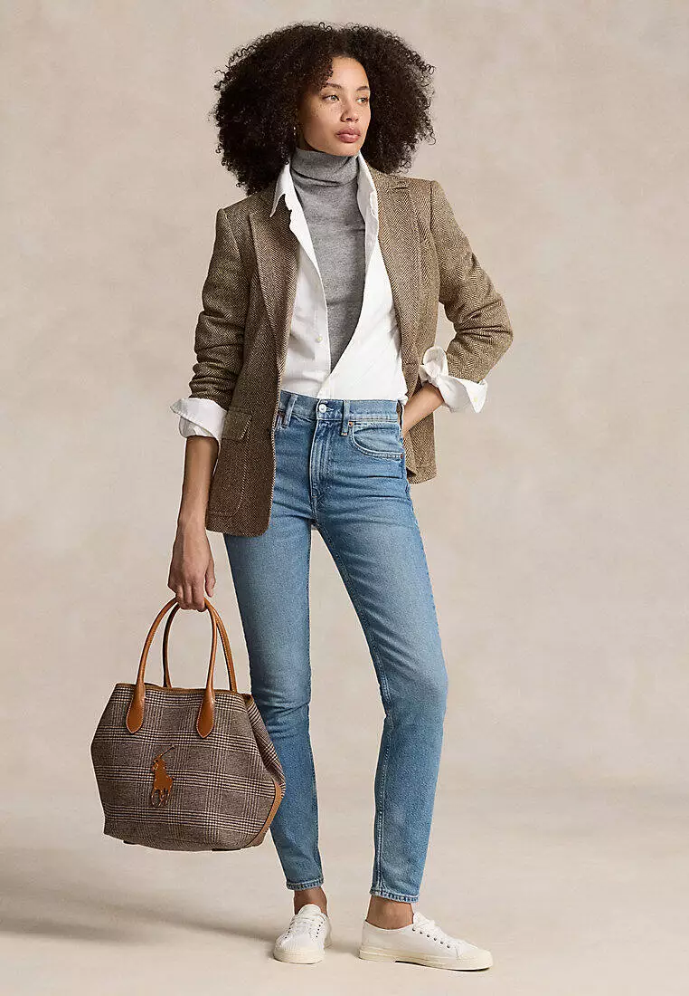 Herringbone Linen-Blend Blazer