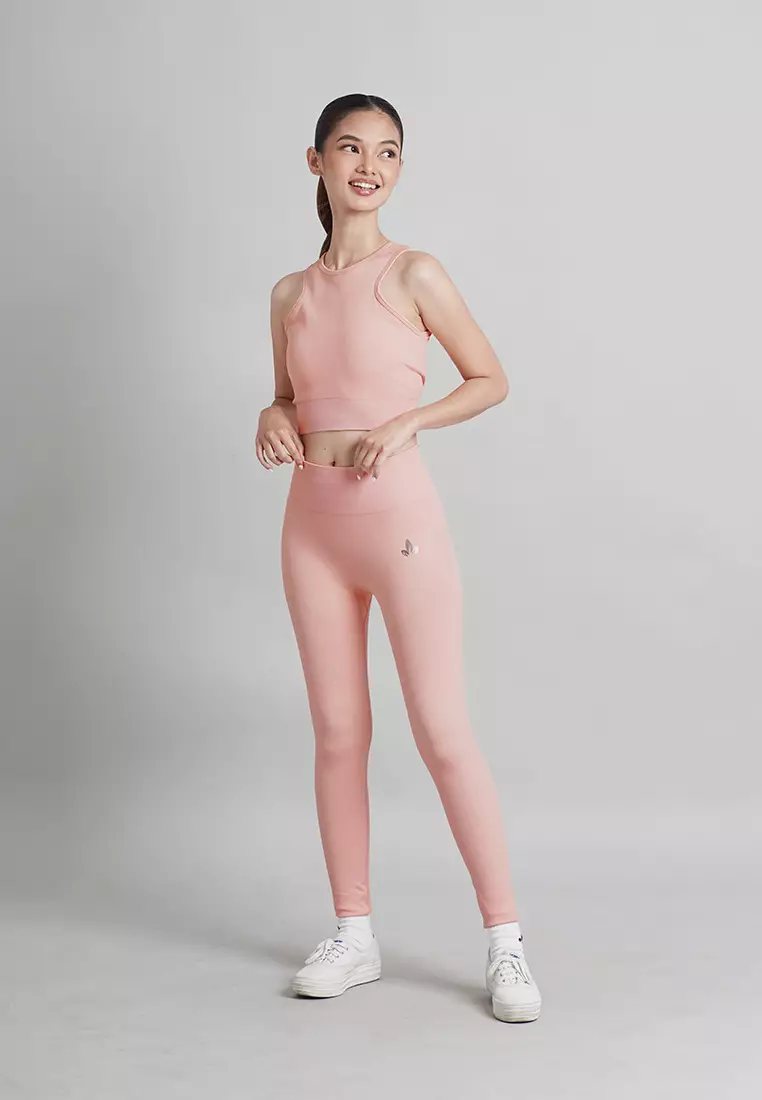 London Collection: Seamless Padded Active Halter Cropped Top