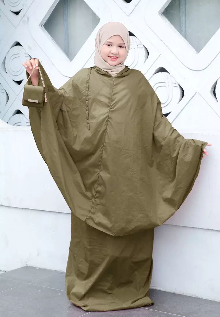 Zelena - Zalwa Prayer Set | Mukena Travel Size | Mukena Resleting 2in1 - SMP