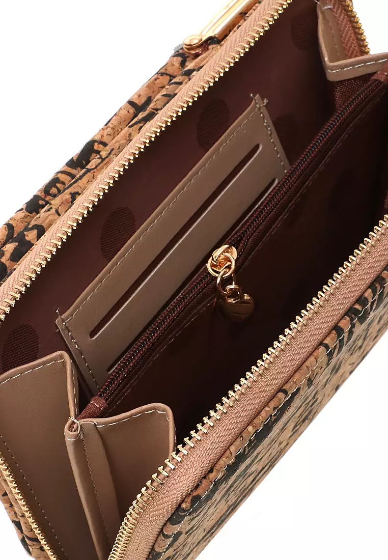 Tas Selempang Wanita Dompet Sling Bag Motif Huruf Multifungsi Many Slot Material Kulit Leather ORIGINAL