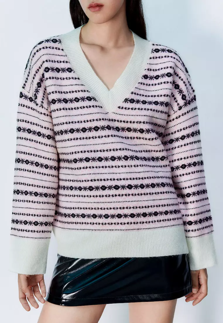 Geo print outlet sweater