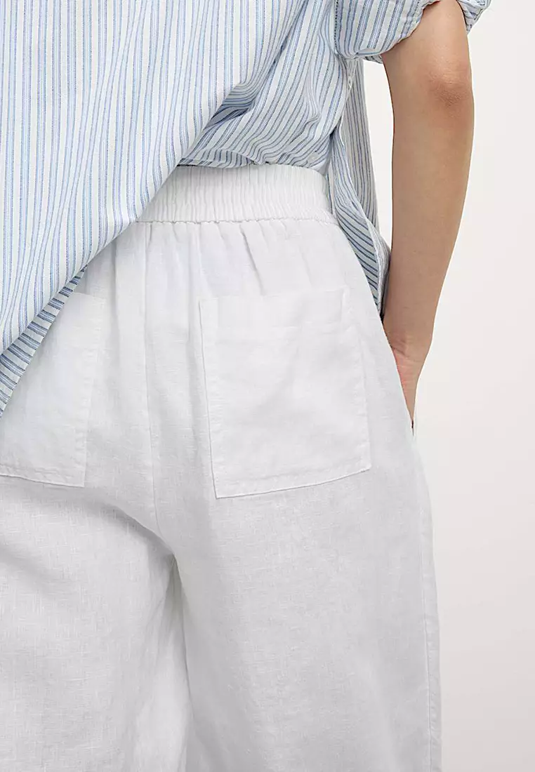 Pure Linen Carrot Leg Trousers