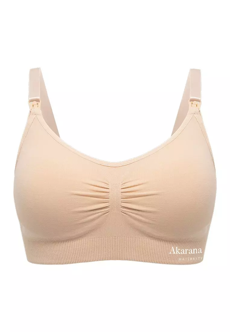 Buy online Beige Solid Maternity/nursing Bra from lingerie for