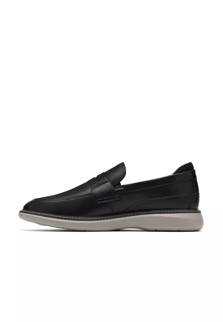 Mens Brantin Loafers Black Leather - Wide Fit