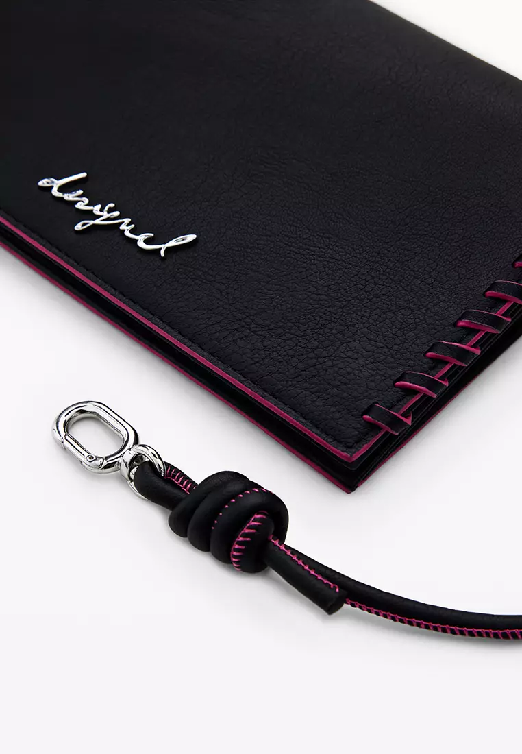 Medium crossbody wallet with stitching