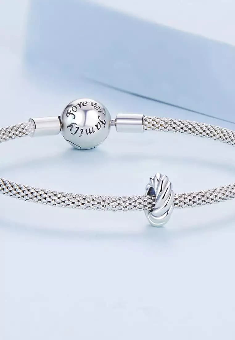 Solid Silver Twisted Bun Charm