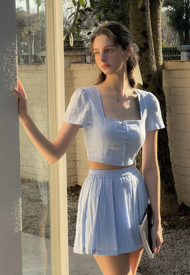 Sporty Chic Top and Skirt Set