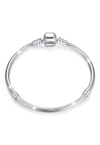 925 Signature 925 SIGNATURE Solid 925 Sterling Silver Barrel Clasp Snake Chain Bracelet C874CAC1410839GS_1