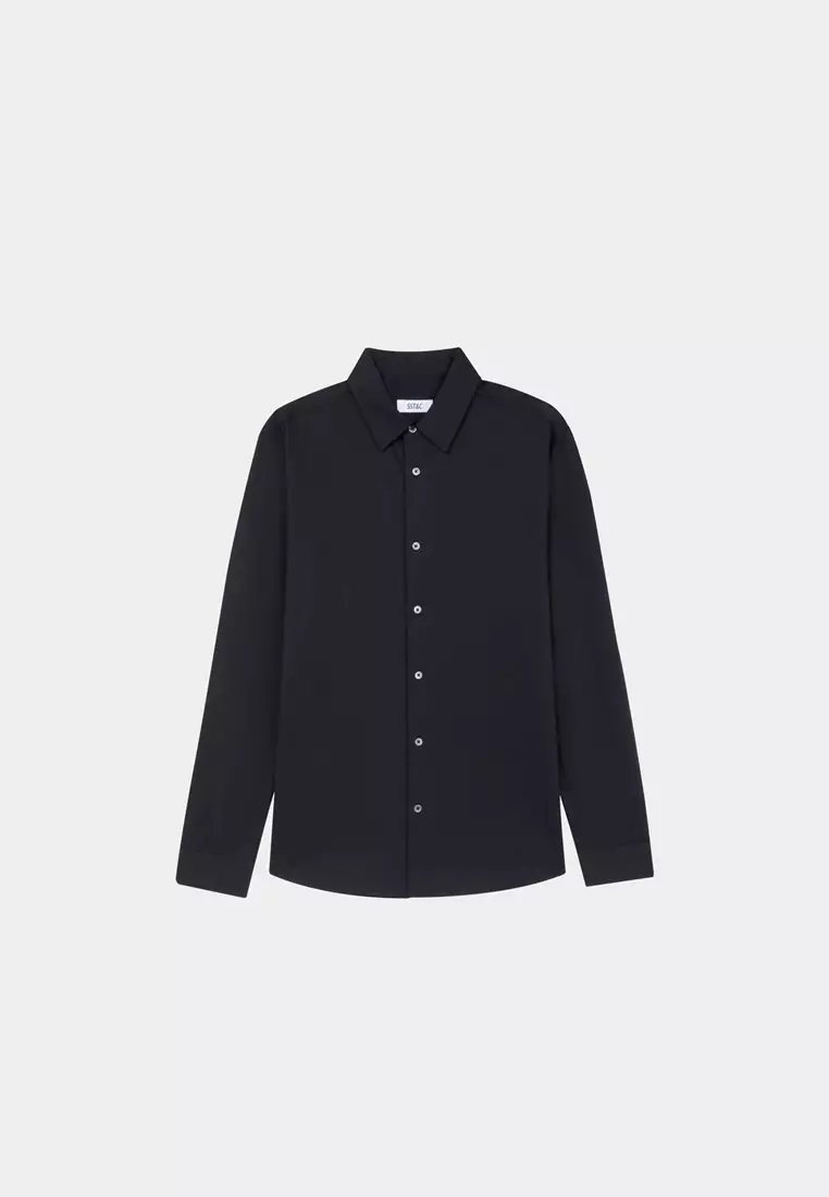 Black Stretch Jersey Shirt