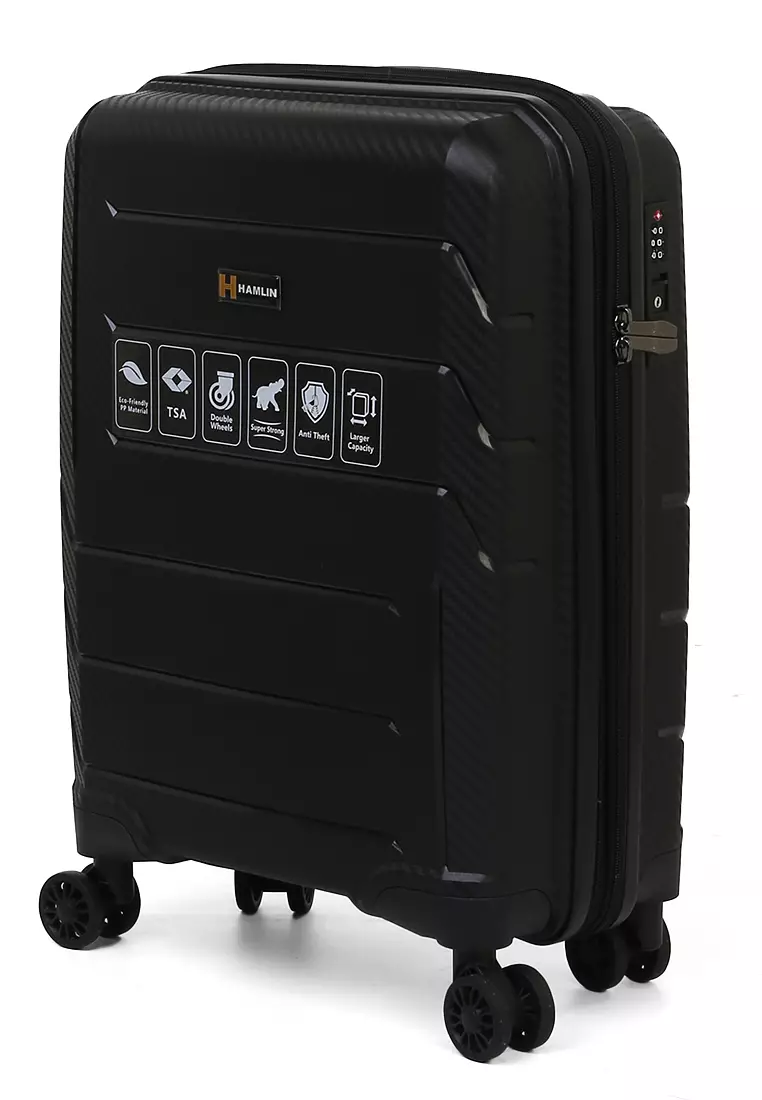 Carlton Koper Size 20inch Classic Design Suitcase Unisex TSA Lock Material Polypropylene ORIGINAL - Black
