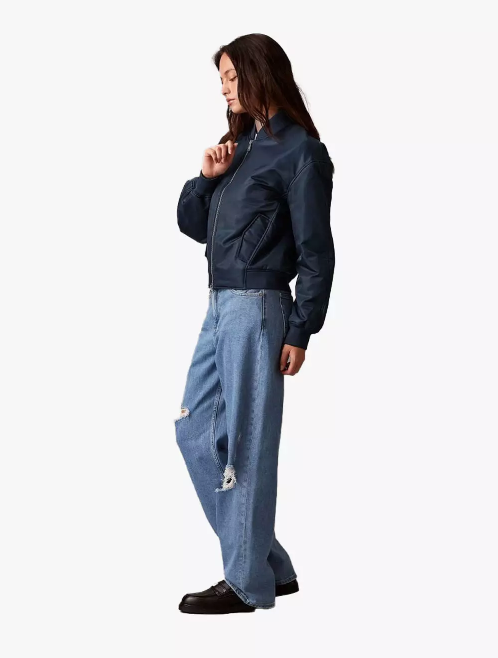 Calvin Klein - Padded Nylon Bomber Jacket - Navy - navy