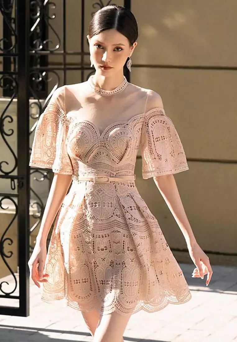 Buy Sunnydaysweety 2024 Summer New Product Dresses with Lace