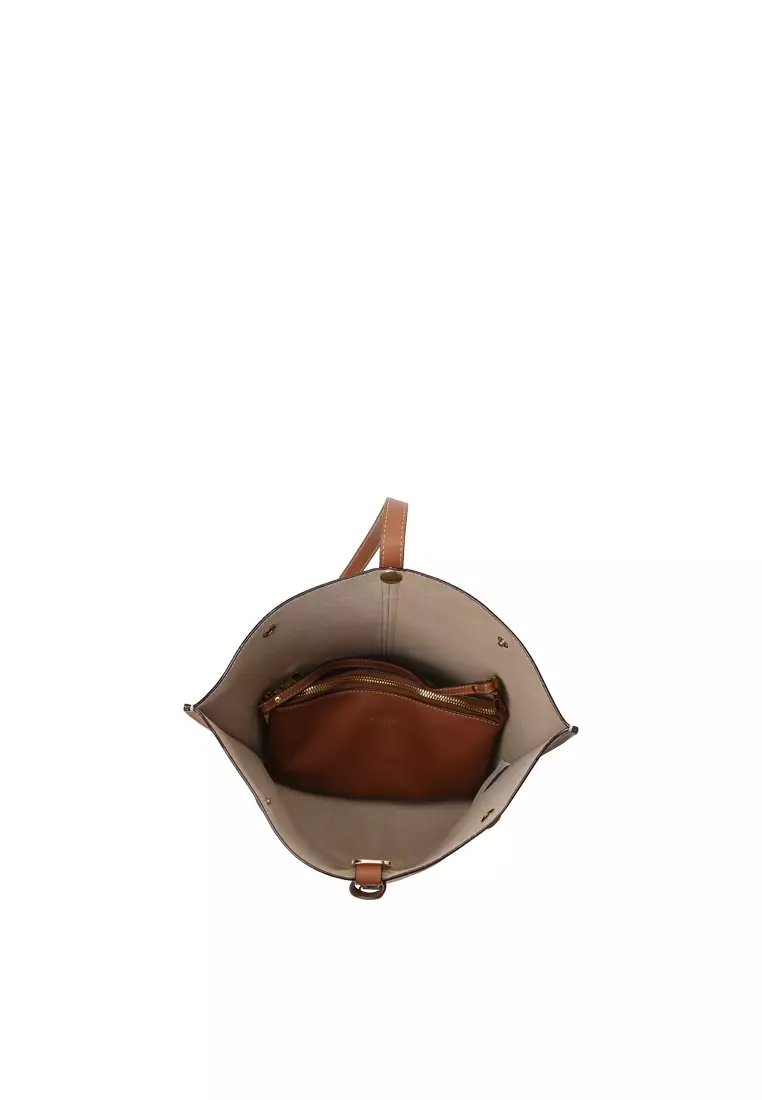 ORUKAMI Flat Hook Convertible Bucket Tote - Caramel