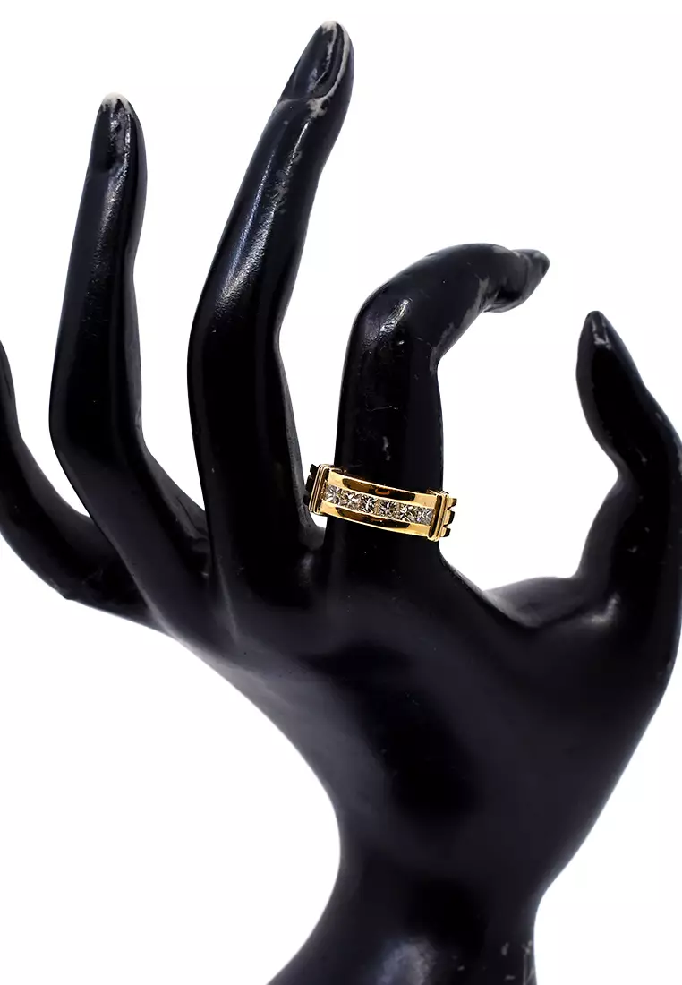 18K Yellow Gold Lady Ring with Diamonds