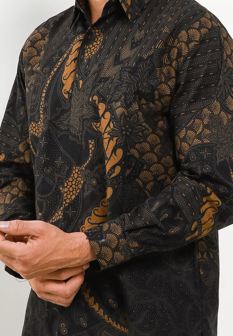 BATIK TALENTA EXCLUSIVE Lengan panjang dobby SOGAN BG BLACK
