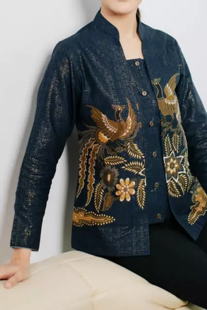 Kalyna Navy Blouse Wanita  Foil