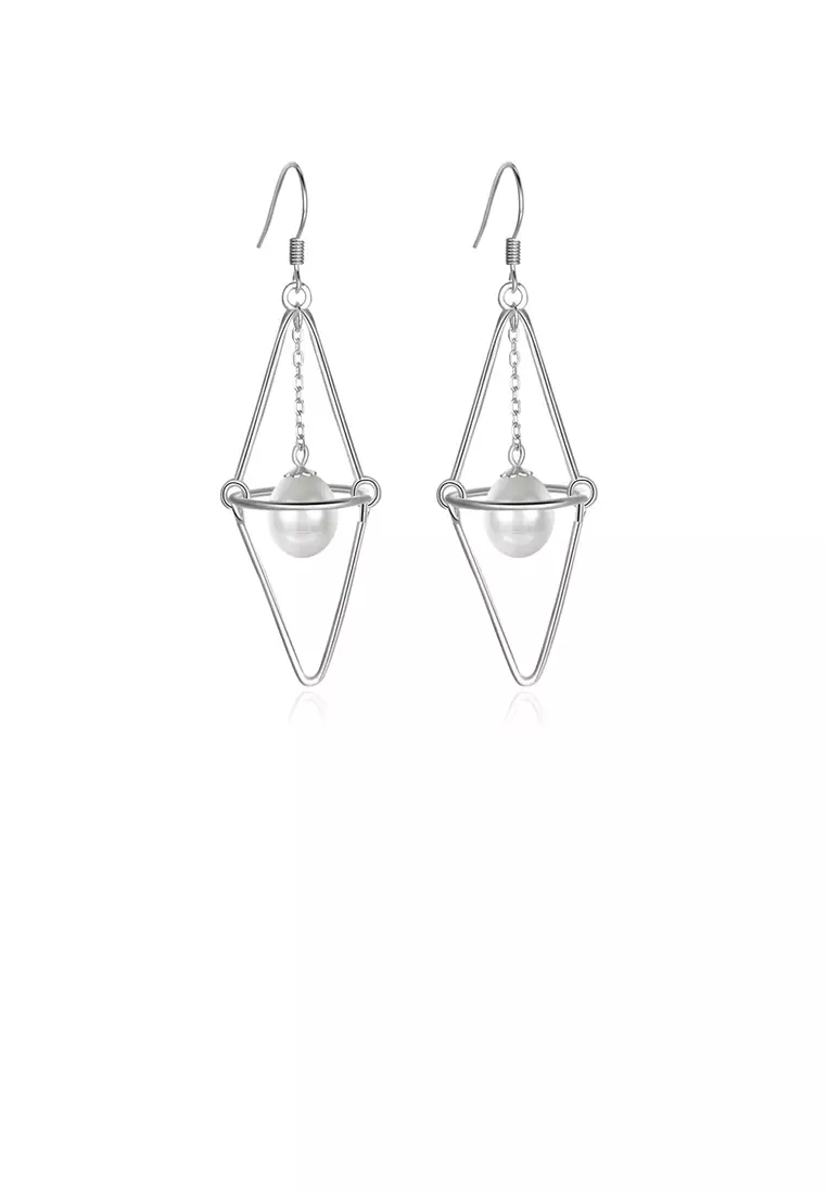 Buy Glamorousky 925 Sterling Silver Simple Fashion Geometric Pearl
