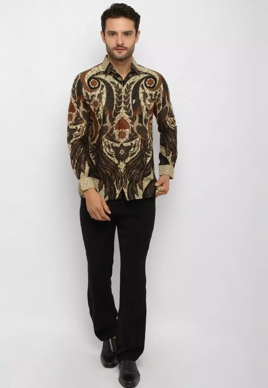 Kemeja Batik Pria Premium Slimfit Elegant Modern Lengan Panjang Pandu