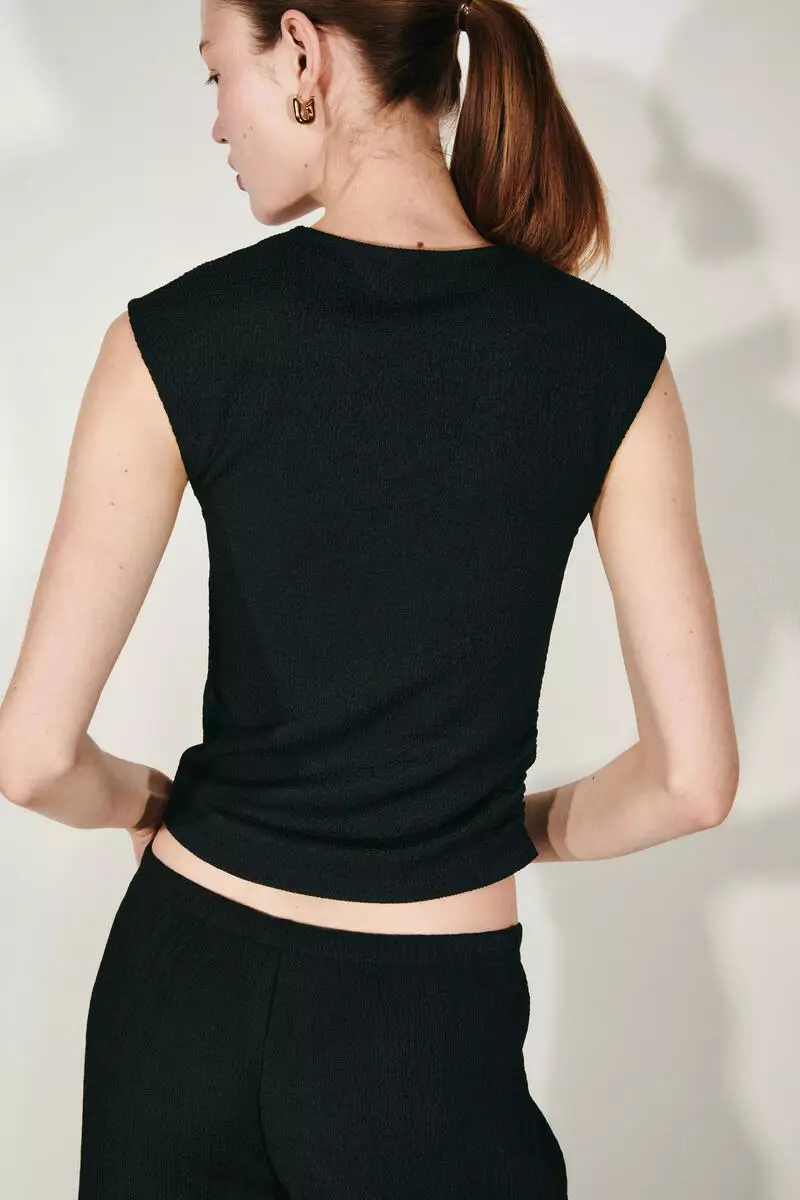 Textured jersey top