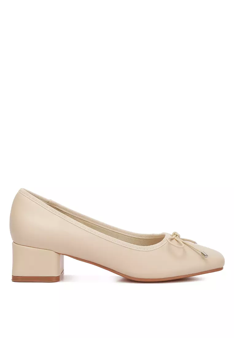 Discount on London Rag  shoes - SKU: Beige Low Block Heel Ballerinas