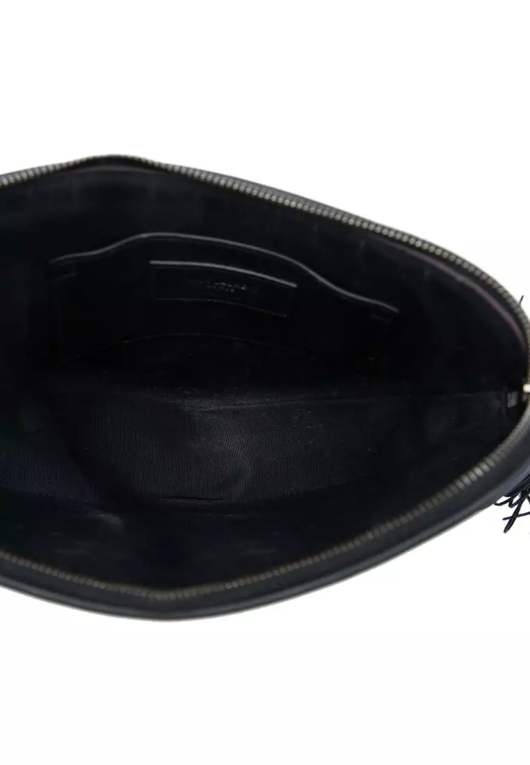 Pre-Loved Saint Laurent Leather Monogram Heart Tassel Crossbody