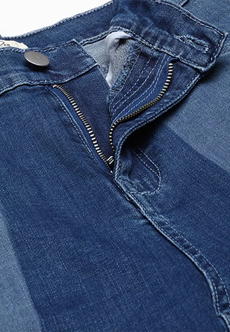 Dark Blue Block Two Skinny Jeans Pants