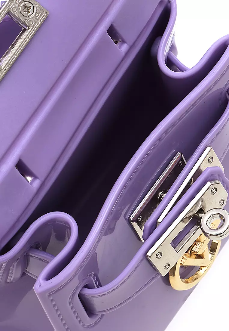 Tas Mini Tali Rantai Slingbags Jelly Design Elegant Wanita - Purple