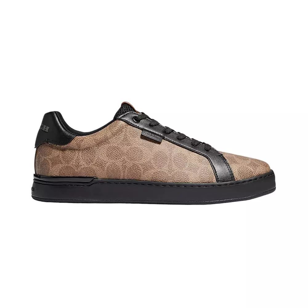 Coach Lowline Coated Canvas Sneakers In Tan