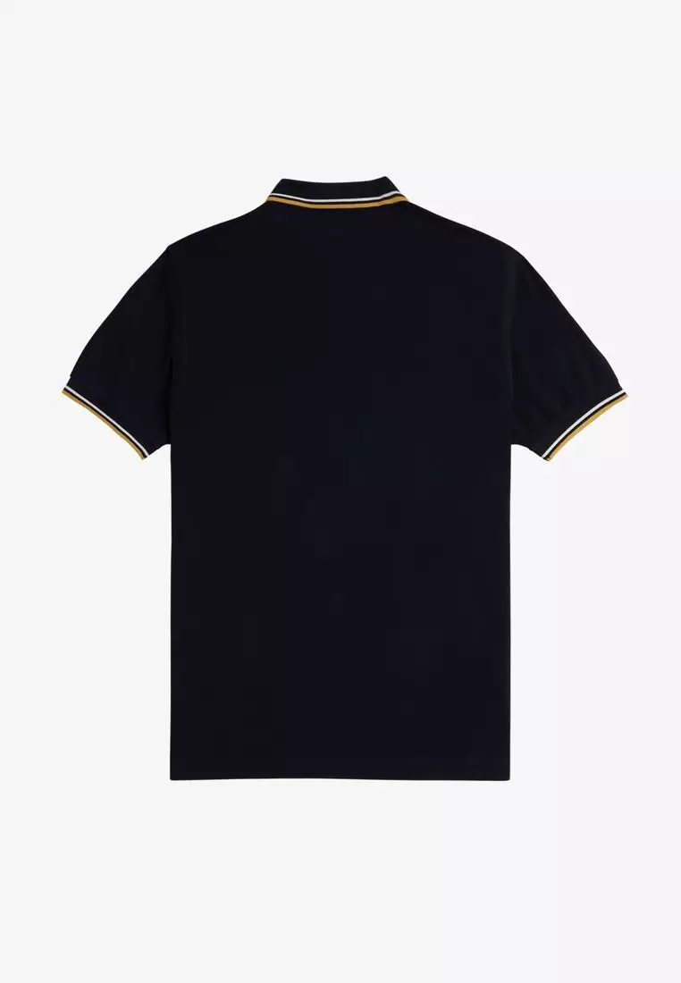 Fred Perry M3600 Twin Tipped Fred Perry Shirt (Navy / Ecru / Honeycomb)
