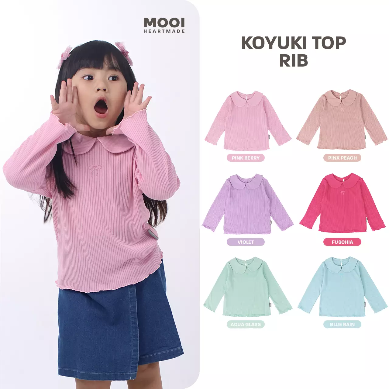 Mooi Atasan Anak Perempuan Koyuki Top - Violet