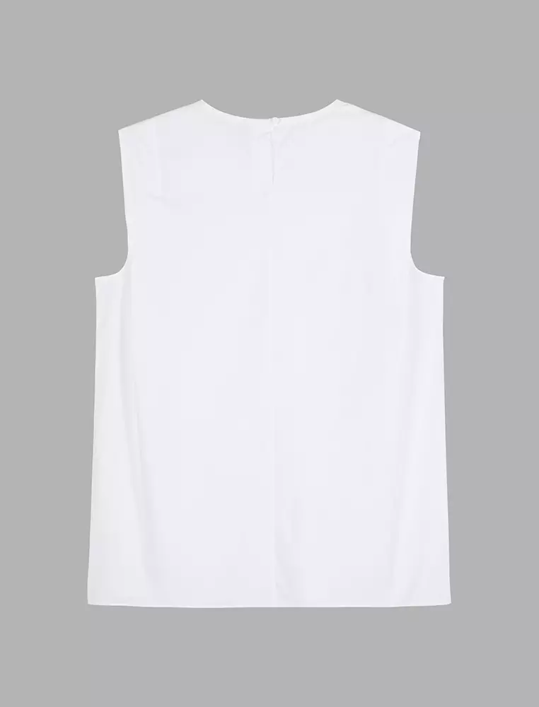Loose Fit Round Neck Sleeveless Top