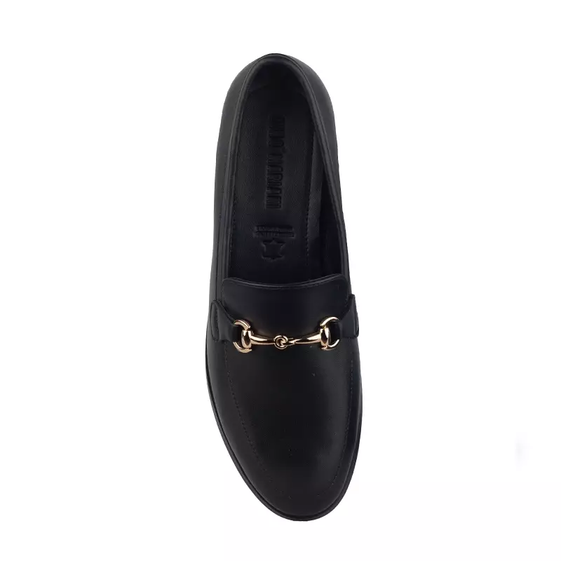 Sepatu Flat Casual Formal Loafer Moccasin Wanita Gino Mariani Fana Black