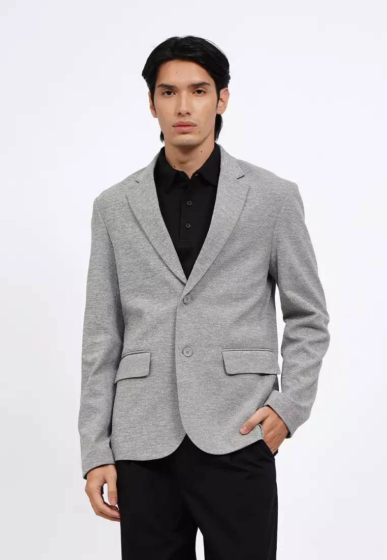 Slim Fit Half Lining Knit Blazer