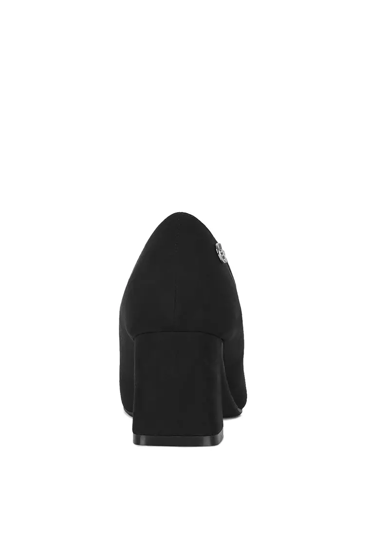Block Heel Pumps in Black