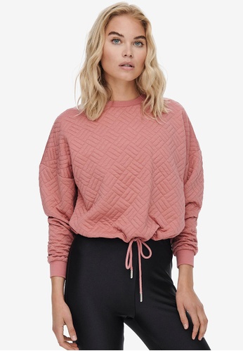 ONLY pink Square Long Sleeves String O-Neck Sweatshirt 6D1EBAA40AA967GS_1